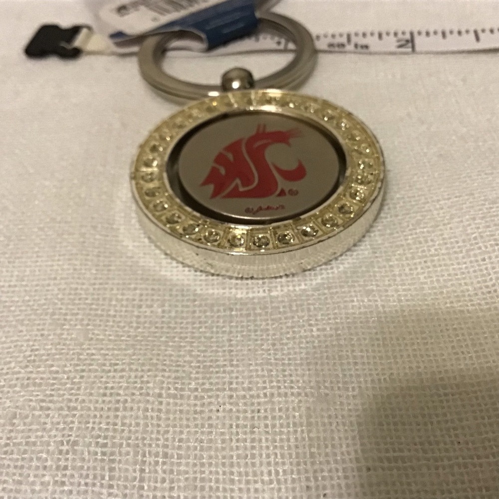 Washington State Rhinestone Spinner Keychain - Picture 2 of 4